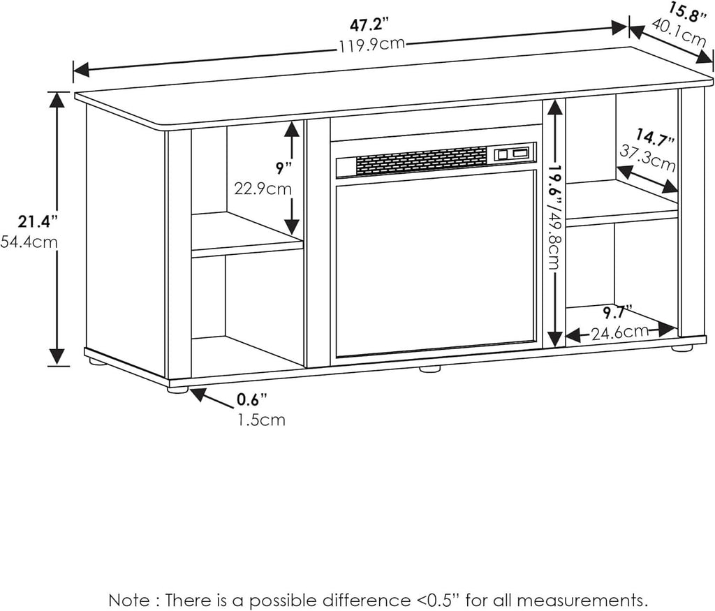 Jensen TV Stand With Electric Fireplace For 55 Inch TVs