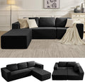 106 Inch Modular Sectional Sofa Black Contemporary