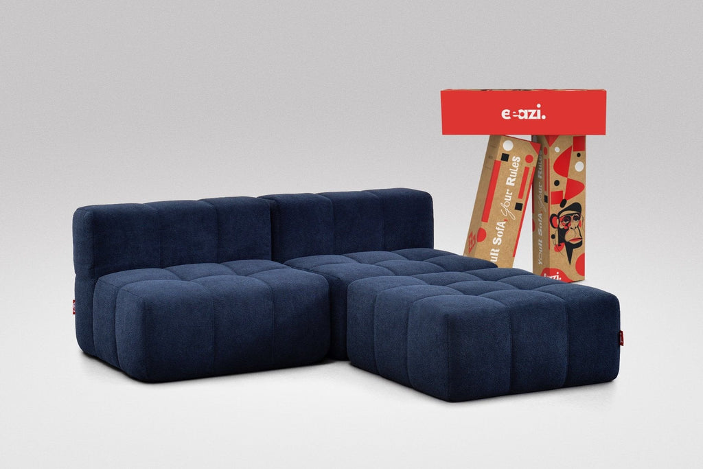 3-Piece Modular Sofa – Blue