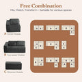 106 Inches Grey Convertible Sectional Upholstered Sofa