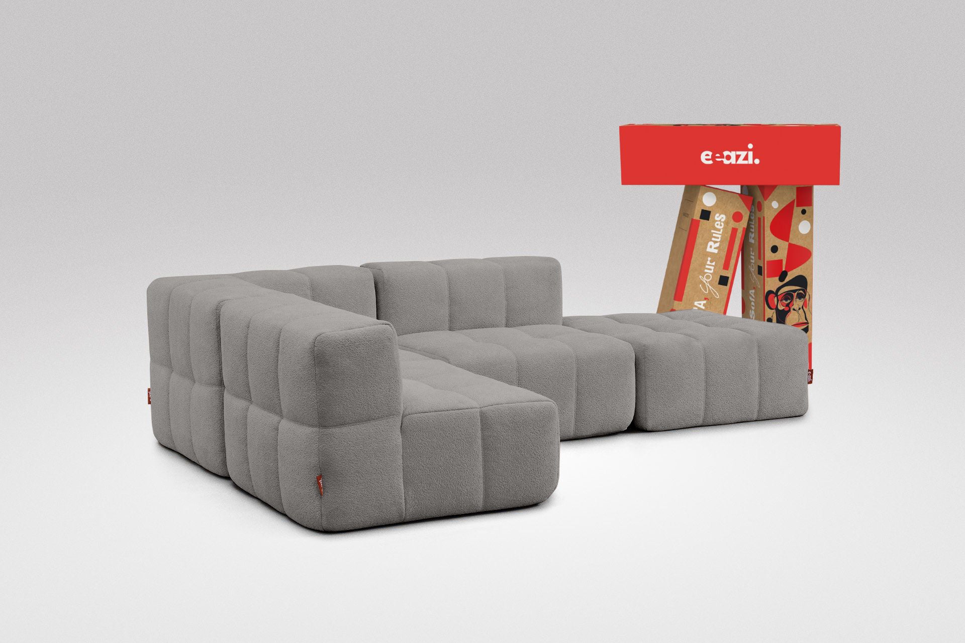 4 Teiliges Modulares Sofa – Grau