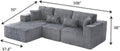 108 Inch Cloud Sectional Sofa Grey Ultra Soft Chenille