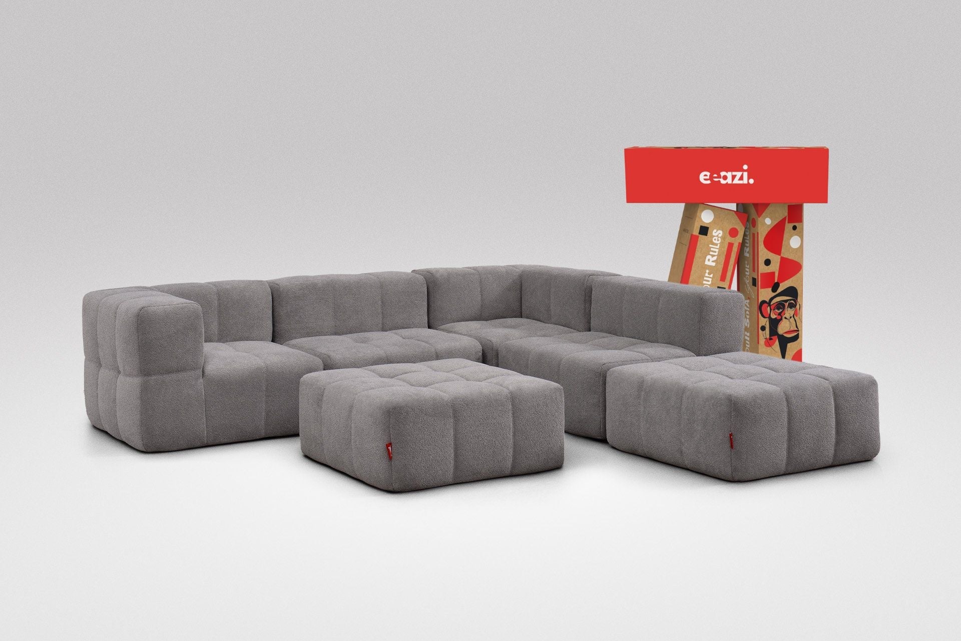 6-Piece Modular Sofa – Grey