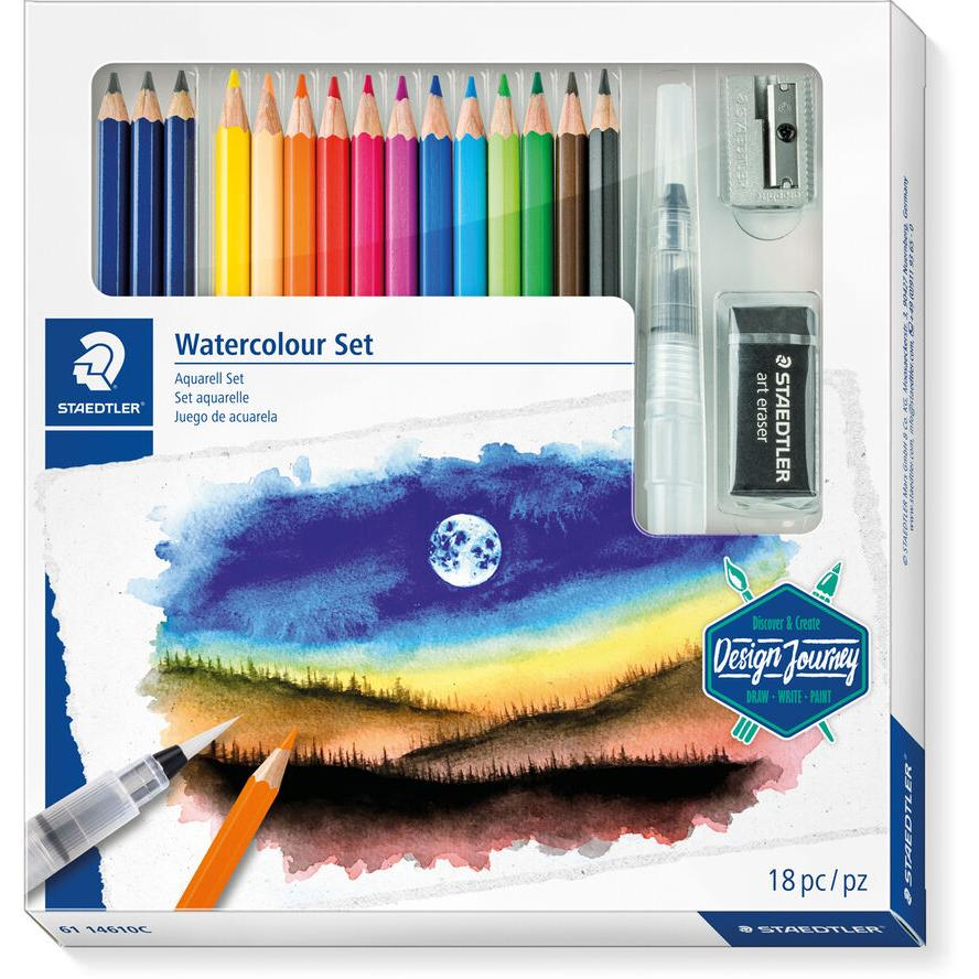 Комплект Staedtler DJ Watercolour Set, 18 части (61 14610C)