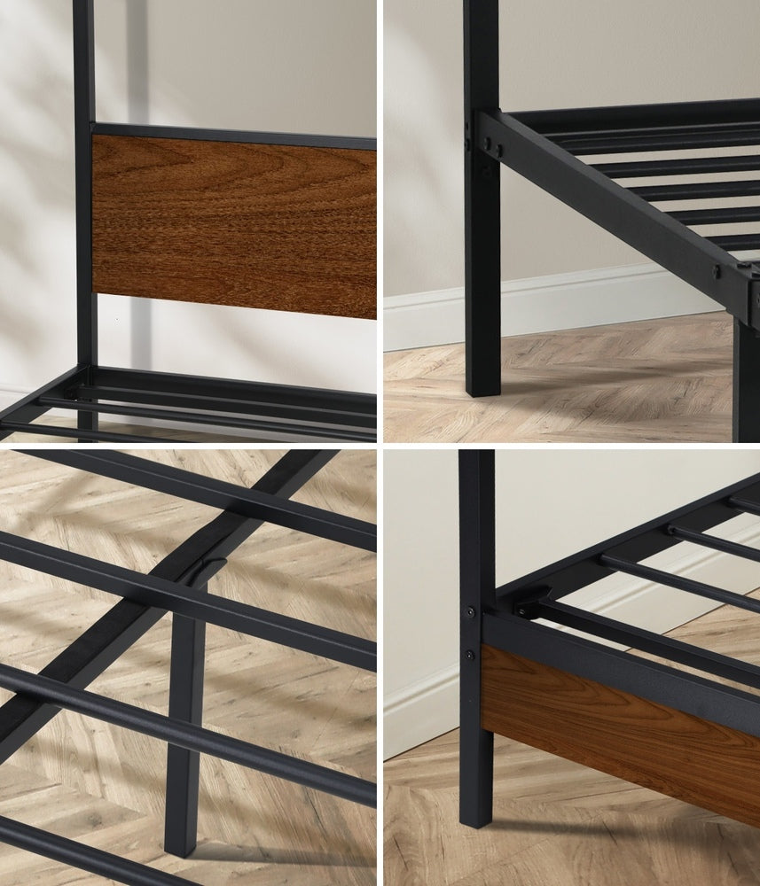 NNEED Metal Canopy Bed Frame Queen Size Beds Platform