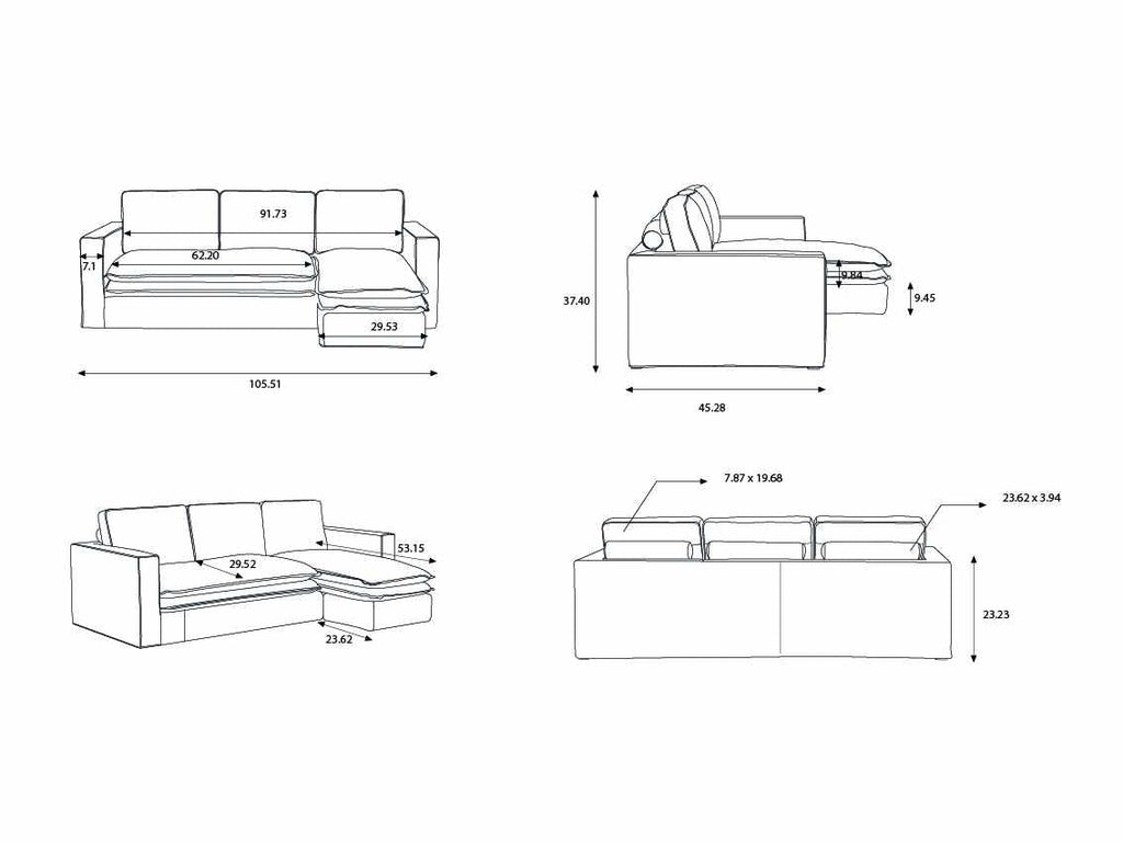 Sachsenkam Anthracite Sofa - Clearance